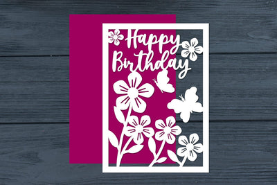 Happy Birthday Flowers Cut files SVG zafrans studio 