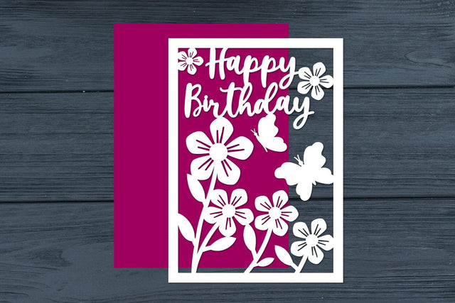 Happy Birthday Flowers Cut files SVG zafrans studio 