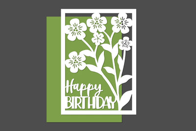 Happy Birthday Flowers Cut files SVG zafrans studio 