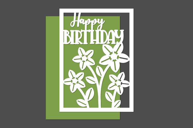 Happy Birthday Flowers Cut files SVG zafrans studio 