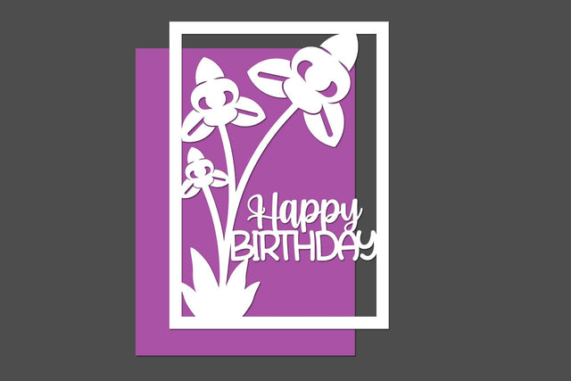 Happy Birthday Flowers Cut files SVG zafrans studio 