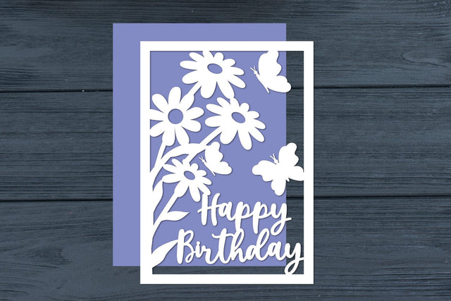 Happy Birthday Flowers Cut files SVG zafrans studio 