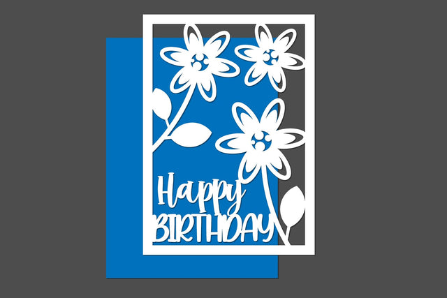 Happy Birthday Flowers Cut files SVG zafrans studio 