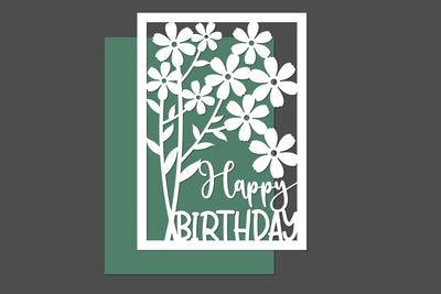 Happy Birthday Flowers Cut files SVG zafrans studio 