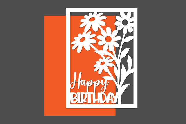 Happy Birthday Flowers Cut files SVG zafrans studio 