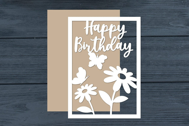Happy Birthday Flowers Cut files SVG zafrans studio 