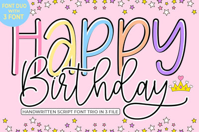 Happy Birthday Font Studio Natural Ink 