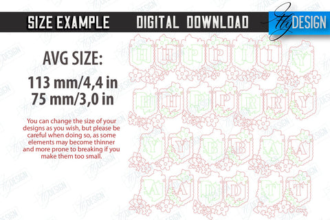 Happy Birthday Garland Laser Cut Bundle, Birthday Banner SVG, Birthday Wooden Garland, Bunting Banner SVG, Party Decoration, Wall Hanging Decor SVG Fly Design 