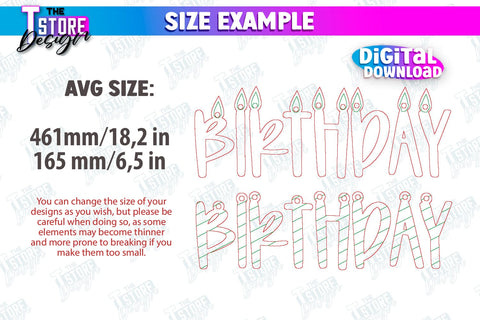 Happy Birthday Garlands Laser Cut Bundle | Birthday Banners | Birthday Decorations | Birthday Party | Happy Birthday Bunting Banners | CNC Files SVG The T Store Design 