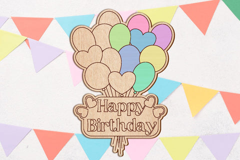 Happy Birthday gift decor, Laser cut cake topper SVG AnastasiyaArtDesign 