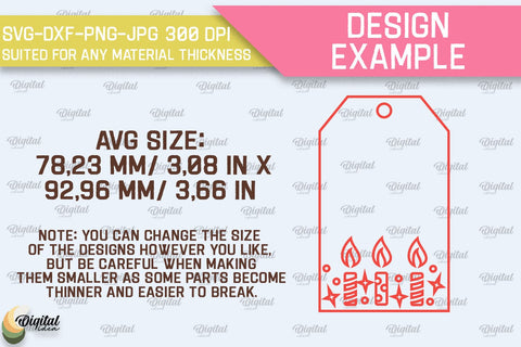 Happy Birthday Gift Tag Laser Cut. Gift Hang Tag SVG SVG Evgenyia Guschina 