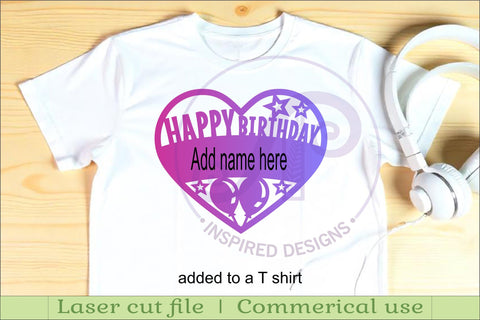 Happy birthday heart name wall art sign, SVG personalized SVG APInspireddesigns 