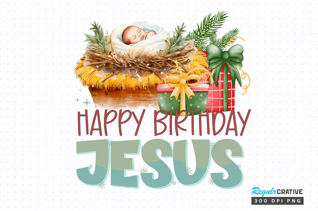 Happy birthday jesus png design Sublimation Regulrcrative 