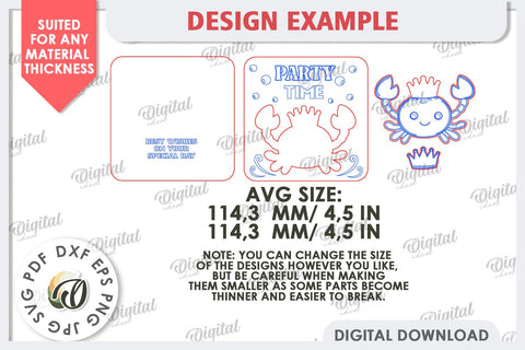 Happy Birthday Kids Card Laser Cut. Greeting Card SVG SVG Evgenyia Guschina 