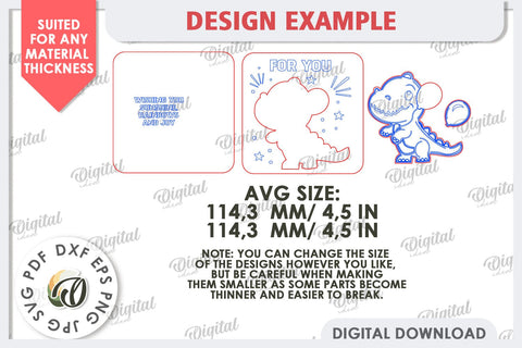 Happy Birthday Kids Card Laser Cut. Greeting Card SVG SVG Evgenyia Guschina 