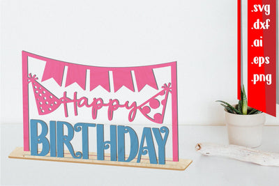 Happy Birthday Laser Cut - Bday Laser Cut SVG zafrans studio 
