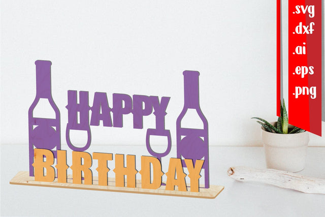 Happy Birthday Laser Cut - Birthday Decor SVG zafrans studio 