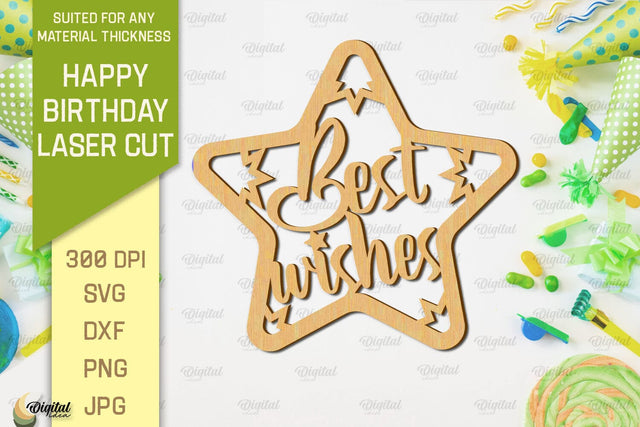 Happy Birthday Laser Cut. Happy Birthday Wall Decor SVG SVG Evgenyia Guschina 