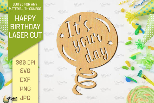 Happy Birthday Laser Cut. Happy Birthday Wall Decor SVG SVG Evgenyia Guschina 