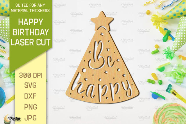 Happy Birthday Laser Cut. Happy Birthday Wall Decor SVG SVG Evgenyia Guschina 
