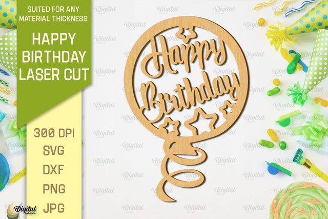 Happy Birthday Laser Cut. Happy Birthday Wall Decor SVG SVG Evgenyia Guschina 