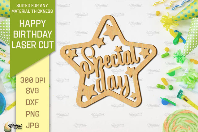 Happy Birthday Laser Cut. Happy Birthday Wall Decor SVG SVG Evgenyia Guschina 