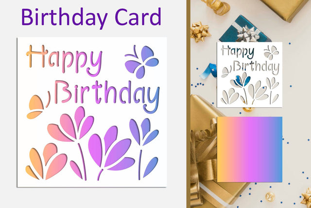 Happy Birthday layered card svg SVG AnastasiyaArtDesign 