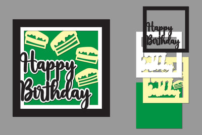 Happy Birthday Layered Papercut, Birthday Card Layered SVG zafrans studio 