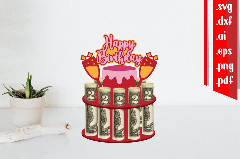Happy Birthday Money Cake 3D Paper zafrans studio 