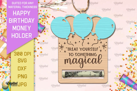 Happy Birthday Money Holder Laser Cut Bundle SVG Evgenyia Guschina 
