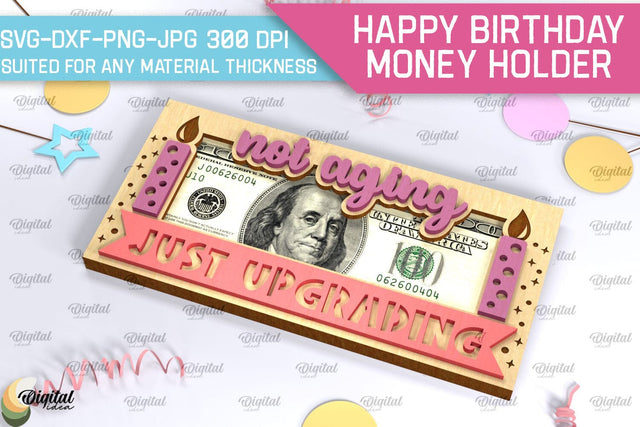 Happy Birthday Money Holder SVG. Laser Cut Money Gift Box SVG Evgenyia Guschina 