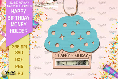 Happy Birthday Money Holder SVG. Money Holder Laser Cut SVG Evgenyia Guschina 