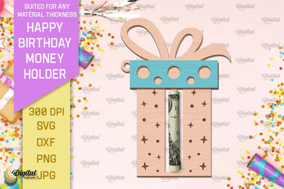 Happy Birthday Money Holder SVG. Money Holder Laser Cut SVG Evgenyia Guschina 