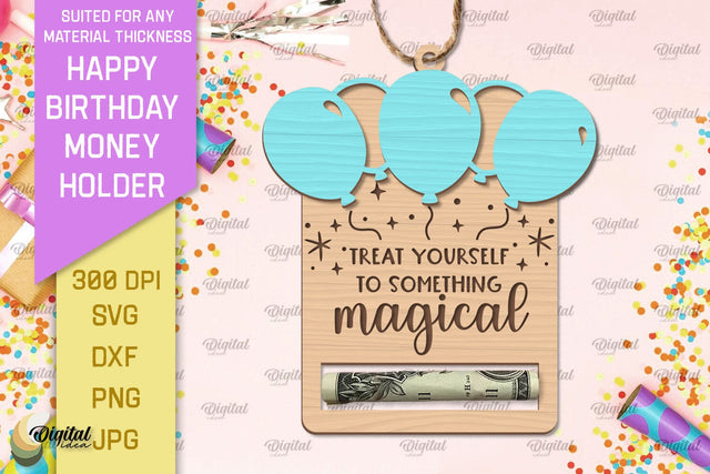 Happy Birthday Money Holder SVG. Money Holder Laser Cut SVG Evgenyia Guschina 