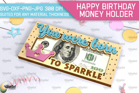 Happy Birthday Money Holders SVG Bundle. Laser Cut Money Gift Box SVG Evgenyia Guschina 