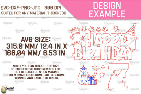 Happy Birthday Numbers LaserCut Bundle. Birthday Numbers SVG SVG Evgenyia Guschina 
