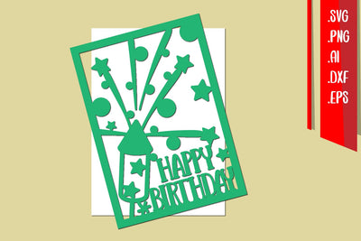 Happy Birthday Paper cut, Birthday Cut Files SVG zafrans studio 