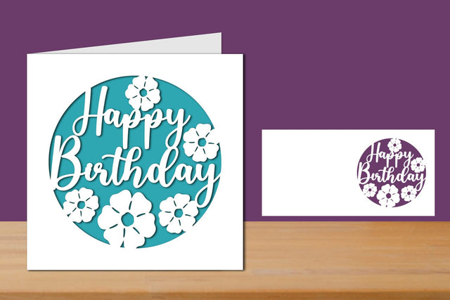 Happy Birthday Papercut Card, Birthday Card SVG zafrans studio 