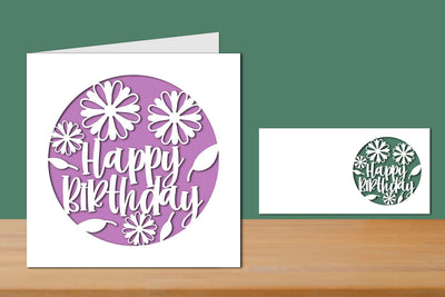 Happy Birthday Papercut Card, Birthday Card Template SVG zafrans studio 