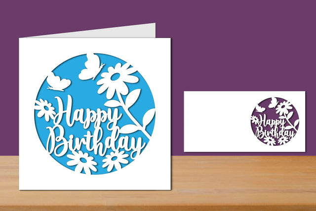 Happy Birthday Papercut Card, Birthday Greeting Card SVG zafrans studio 