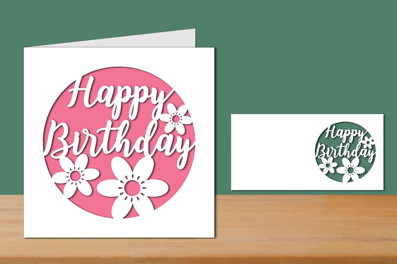Happy Birthday Papercut Card SVG zafrans studio 