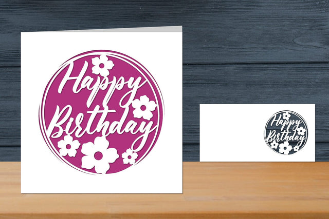 Happy Birthday Papercut Card SVG zafrans studio 