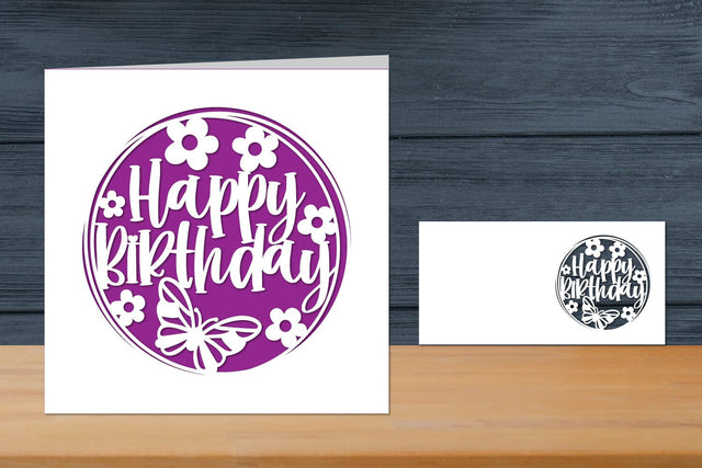 Happy Birthday Papercut Card SVG zafrans studio 