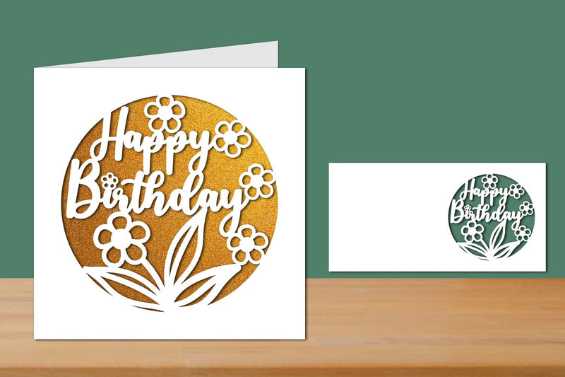 Happy Birthday Papercut Card SVG zafrans studio 