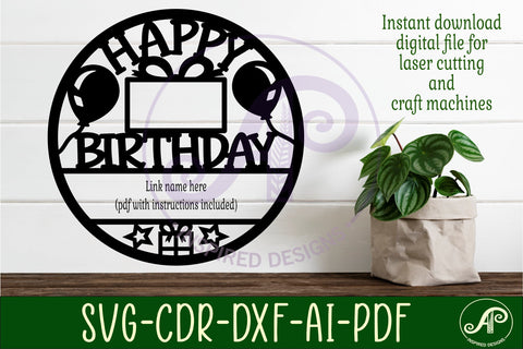 Happy birthday personalized wall art sign d1 SVG APInspireddesigns 