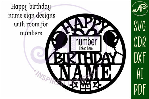 Happy birthday personalized wall art sign d1 SVG APInspireddesigns 