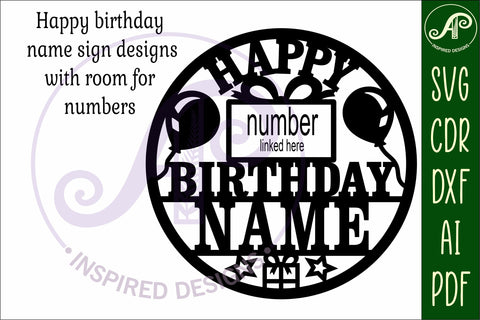 Happy birthday personalized wall art sign d2 SVG APInspireddesigns 