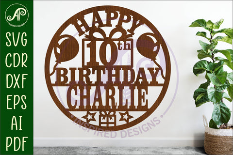 Happy birthday personalized wall art sign d2 SVG APInspireddesigns 