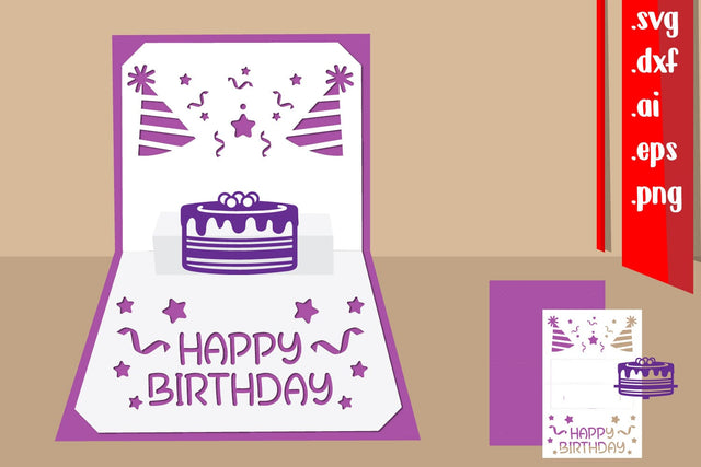 Happy Birthday Pop-Up Card 3D Paper zafrans studio 