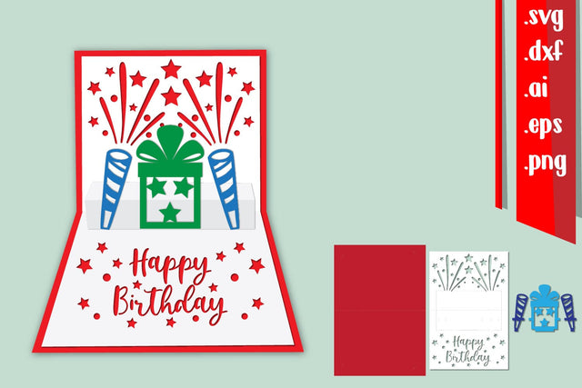 Happy Birthday Pop-Up Card 3D Paper zafrans studio 
